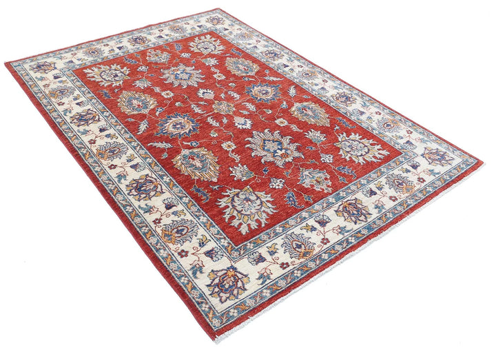Afghan Ziegler Rug 4'10" x 6'6" Hand-Knotted | No. AT42996