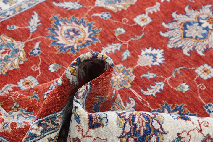Afghan Ziegler Rug 4'10" x 6'6" Hand-Knotted | No. AT42996