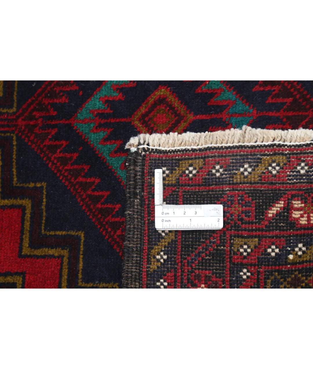 Red Afghan Baluchi Rug 2' 9" x 4' 10" Hand-Knotted | No. AT43002