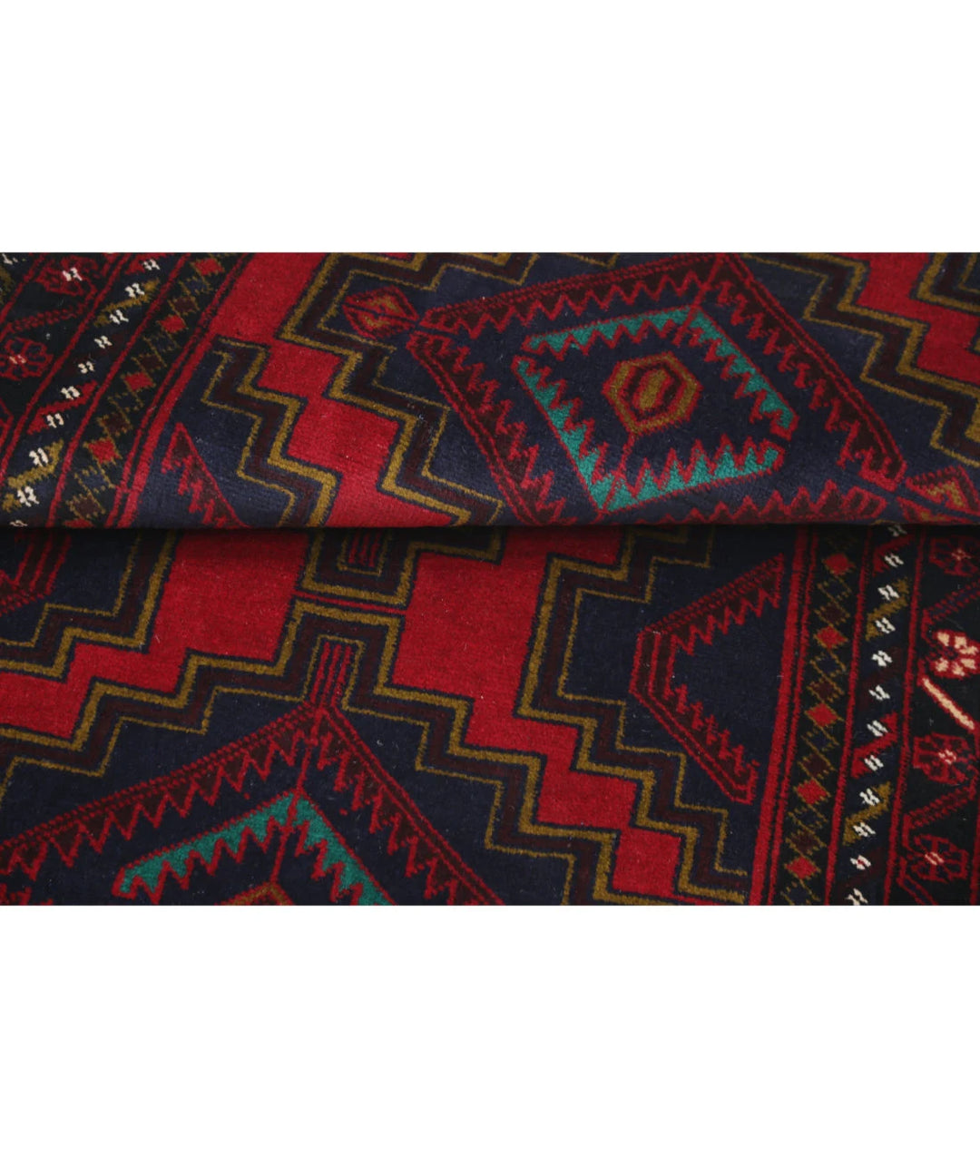 Red Afghan Baluchi Rug 2' 9" x 4' 10" Hand-Knotted | No. AT43002