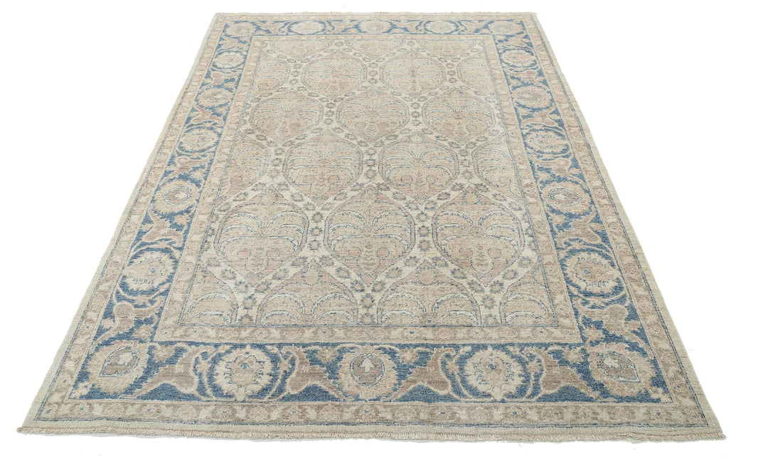 Afghan Serenity Rug 5'6" x 7'9" Hand-Knotted | No. AT43075