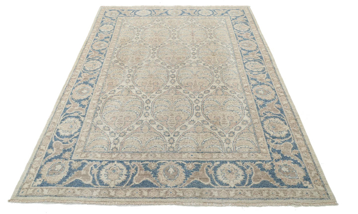 Afghan Serenity Rug 5'6" x 7'9" Hand-Knotted | No. AT43075