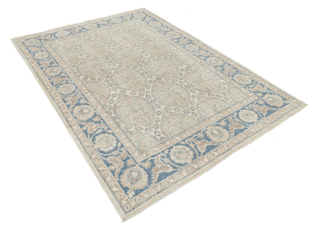 Afghan Serenity Rug 5'6" x 7'9" Hand-Knotted | No. AT43075