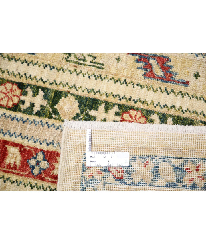 Ivory Afghan Oriental Rug 4' 10" x 6' 6" Hand-Knotted | No. AT43154