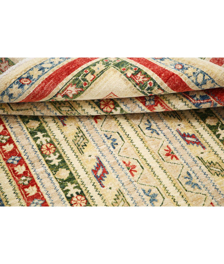 Ivory Afghan Oriental Rug 4' 10" x 6' 6" Hand-Knotted | No. AT43154