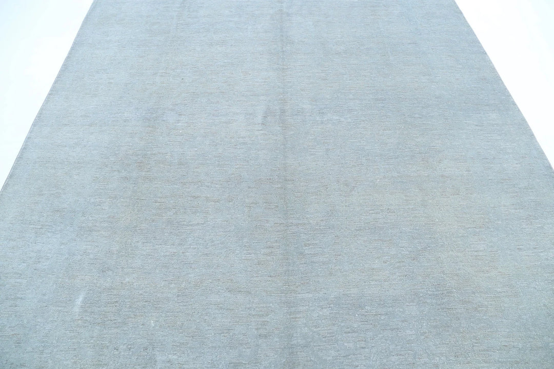 Grey Afghan Overdye Rug 7' 10" x 9' 11" Hand-Knotted | No. AT43193