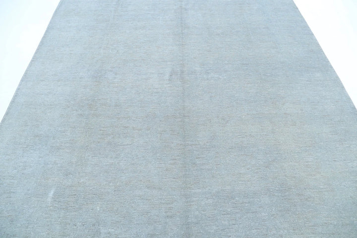 Grey Afghan Overdye Rug 7' 10" x 9' 11" Hand-Knotted | No. AT43193