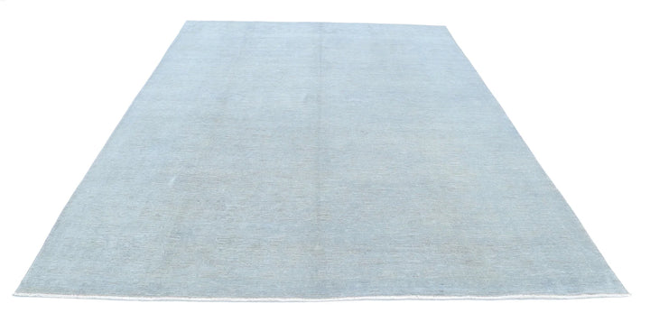 Grey Afghan Overdye Rug 7' 10" x 9' 11" Hand-Knotted | No. AT43193
