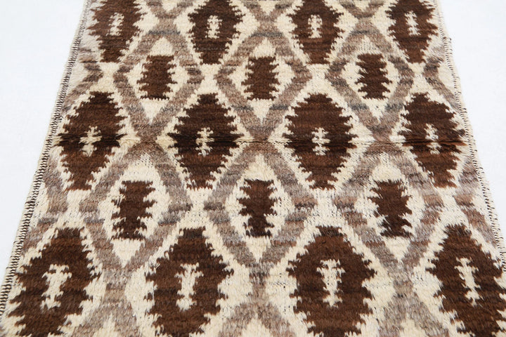 Afghan Tribal Rug 3' 1" x 4' 11" Hand-Knotted | No. AT43232