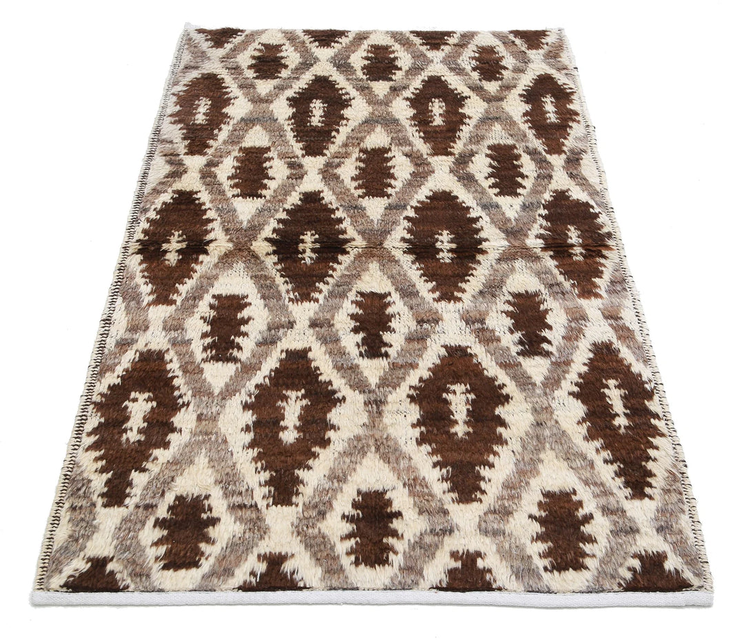 Afghan Tribal Rug 3' 1" x 4' 11" Hand-Knotted | No. AT43232