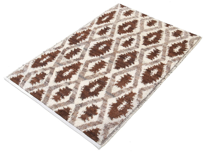 Afghan Tribal Rug 3' 1" x 4' 11" Hand-Knotted | No. AT43232