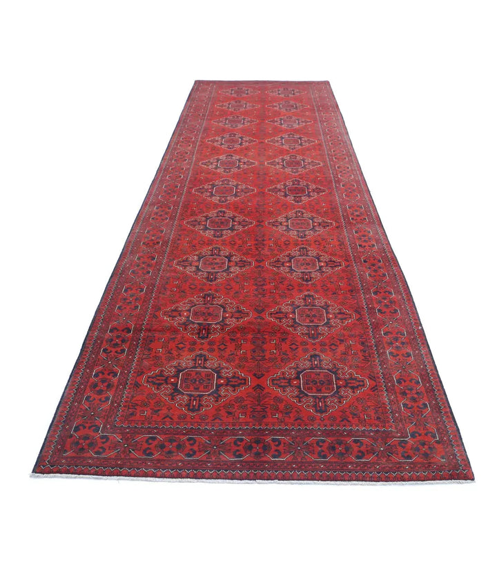 Afghan Khamyab Rug 4' 2" x 16' 0" Hand-Knotted | No. AT43289