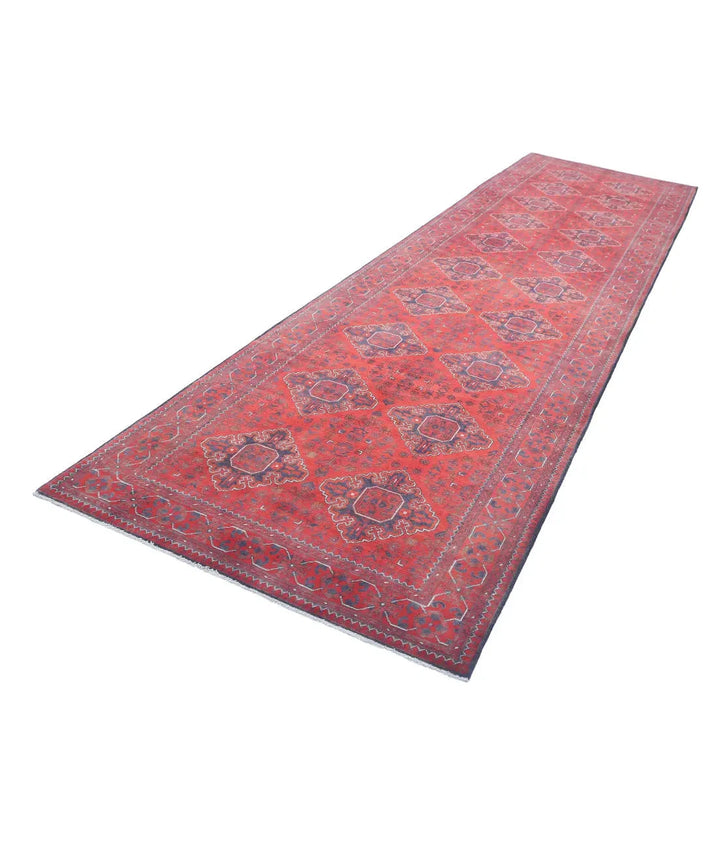 Afghan Khamyab Rug 4' 2" x 16' 0" Hand-Knotted | No. AT43289