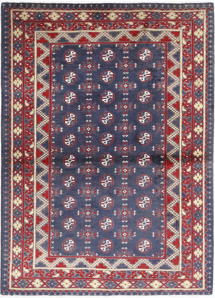 Afghan Revival Rug 4' 1" x 5' 9" Hand-Knotted | No. AT43450