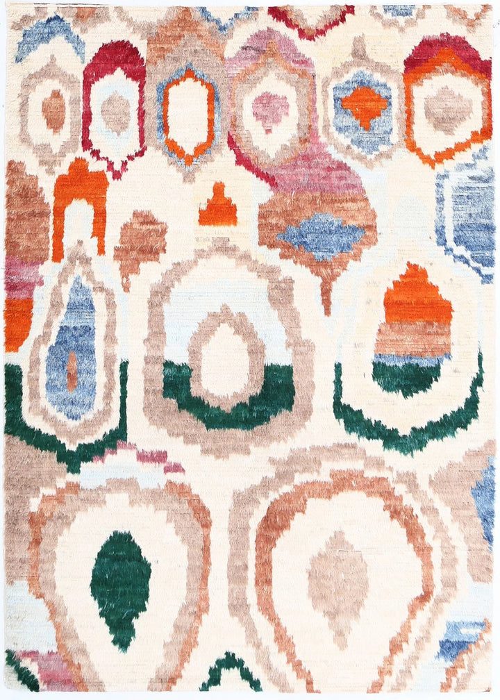 Afghan Tribal Rug 4' 9" x 7' 1" Hand-Knotted | No. AT43457