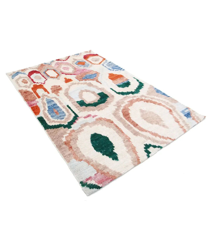 Afghan Tribal Rug 4' 9" x 7' 1" Hand-Knotted | No. AT43457