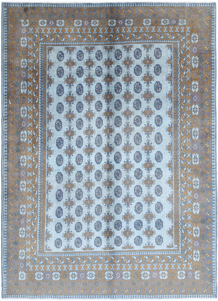 Afghan Akcha Revival Rug 6' 10" x 9' 5" Hand-Knotted | No. AT43498