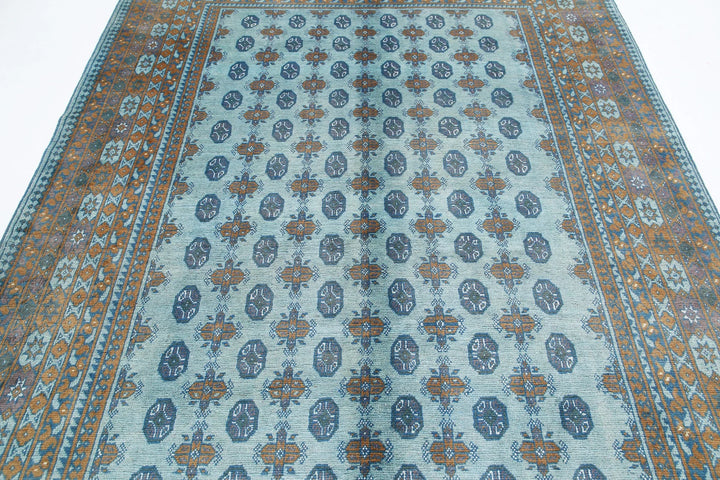 Afghan Akcha Revival Rug 6' 10" x 9' 5" Hand-Knotted | No. AT43498