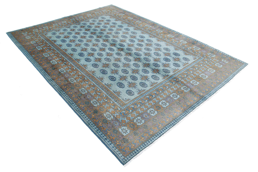 Afghan Akcha Revival Rug 6' 10" x 9' 5" Hand-Knotted | No. AT43498