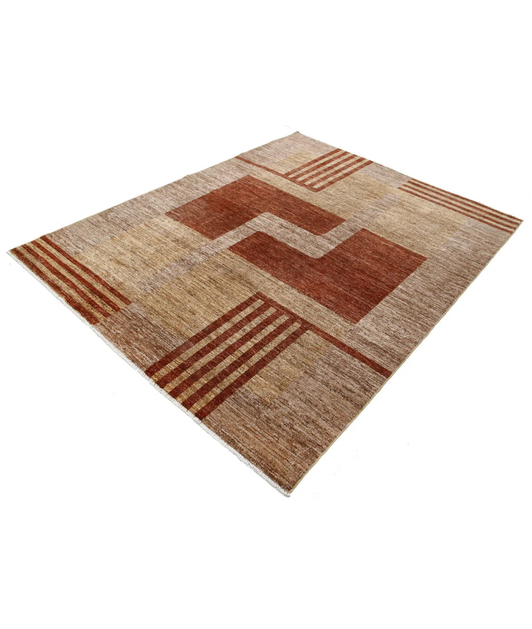 Afghan Modcar Rug 5' 11" x 7' 4" Hand-Knotted | No. AT43582