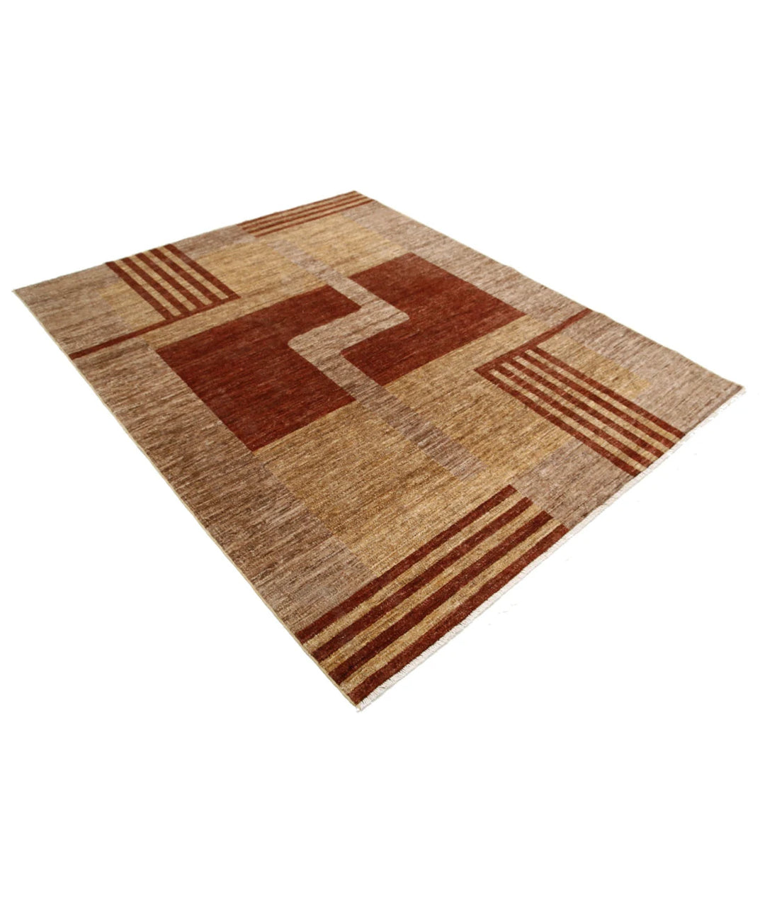 Afghan Modcar Rug 5' 11" x 7' 4" Hand-Knotted | No. AT43582