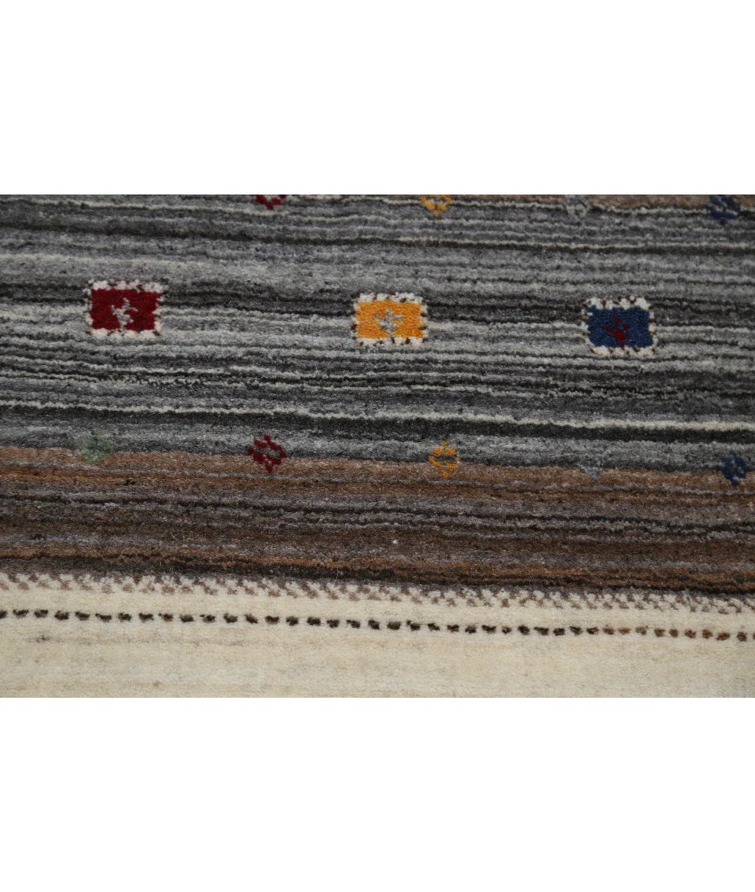 Ivory Indian Lori Rug 6' 8" x 9' 10" Hand-Knotted | No. AT43682