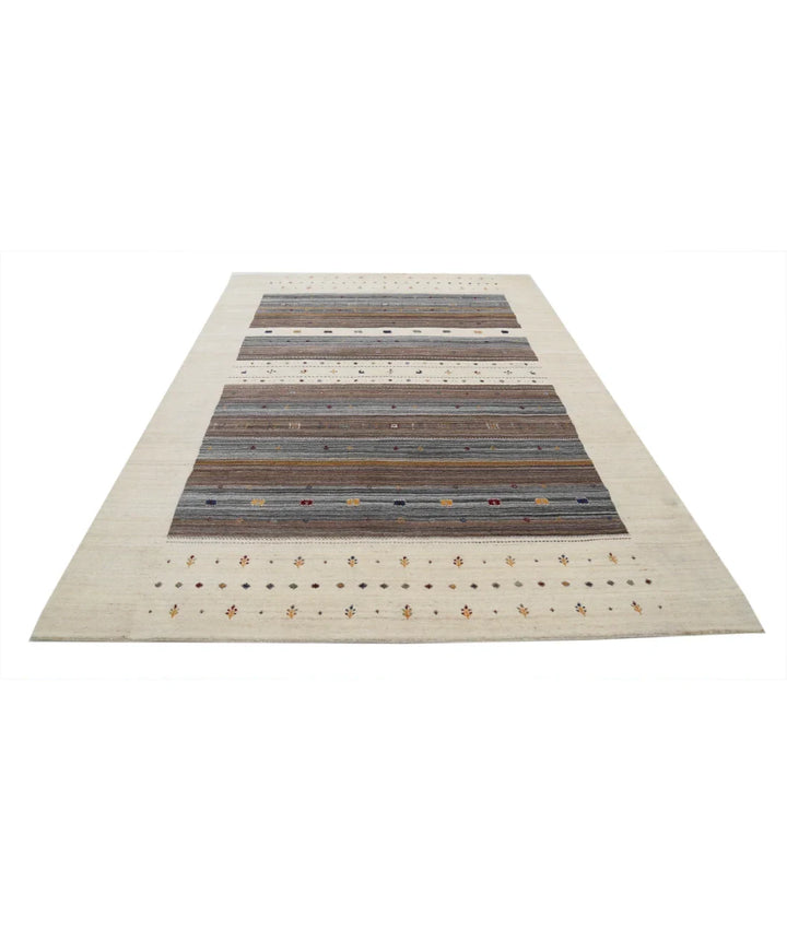 Ivory Indian Lori Rug 6' 8" x 9' 10" Hand-Knotted | No. AT43682