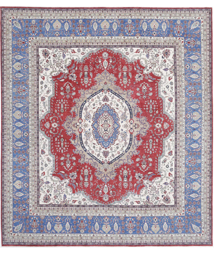 Afghan Heriz Rug 14' 0" x 15' 7" Hand-Knotted | No. AT43703