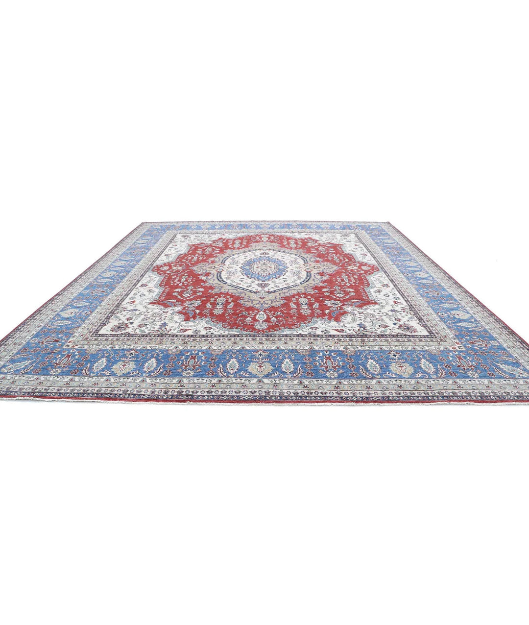 Afghan Heriz Rug 14' 0" x 15' 7" Hand-Knotted | No. AT43703