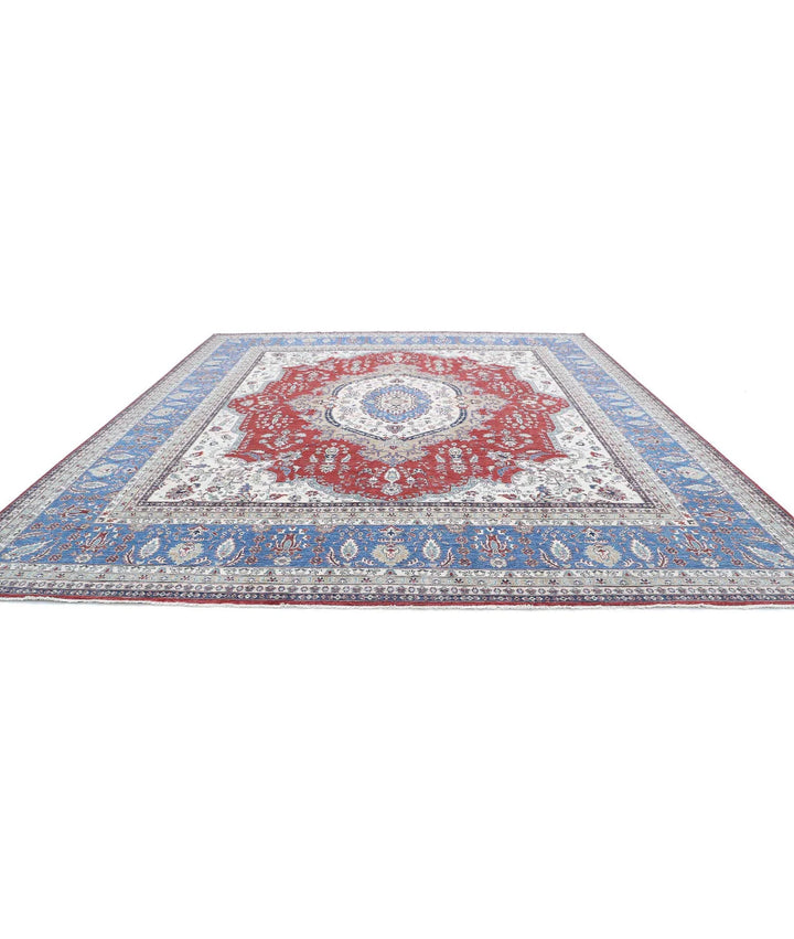 Afghan Heriz Rug 14' 0" x 15' 7" Hand-Knotted | No. AT43703
