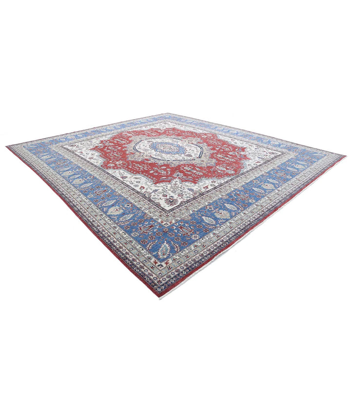 Afghan Heriz Rug 14' 0" x 15' 7" Hand-Knotted | No. AT43703