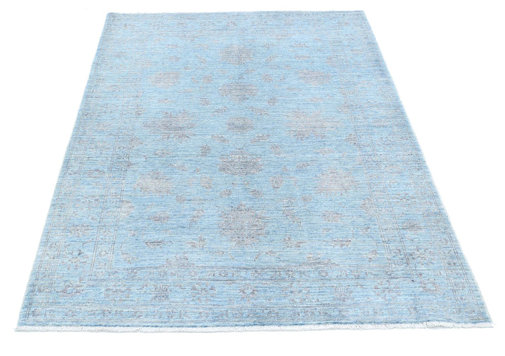 Afghan Serenity Rug 4' 1" x 5' 8" Hand-Knotted | No. AT43712