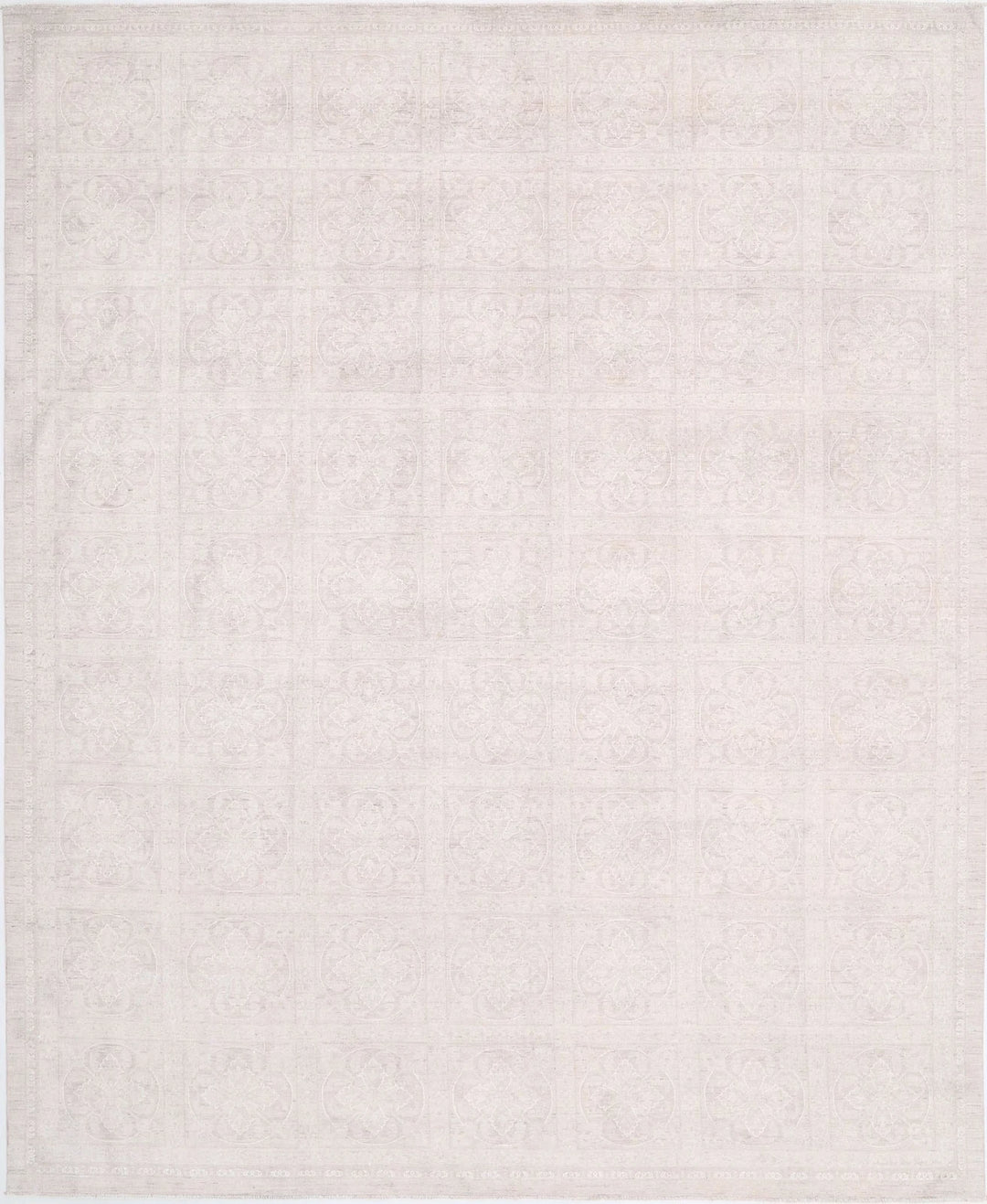 Ivory Afghan Serenity Rug 12' 1" x 14' 6" Hand-Knotted | No. AT43810