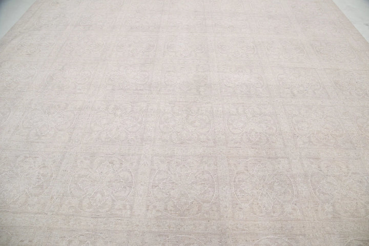 Ivory Afghan Serenity Rug 12' 1" x 14' 6" Hand-Knotted | No. AT43810