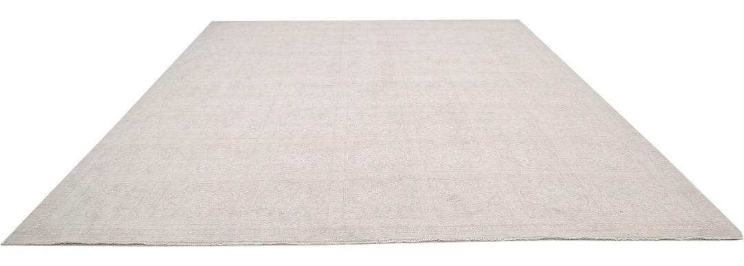 Ivory Afghan Serenity Rug 12' 1" x 14' 6" Hand-Knotted | No. AT43810