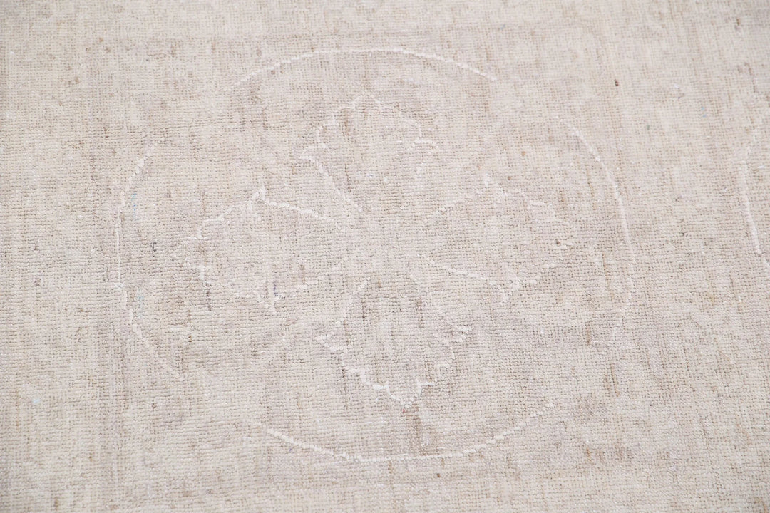 Ivory Afghan Serenity Rug 12' 1" x 14' 6" Hand-Knotted | No. AT43810