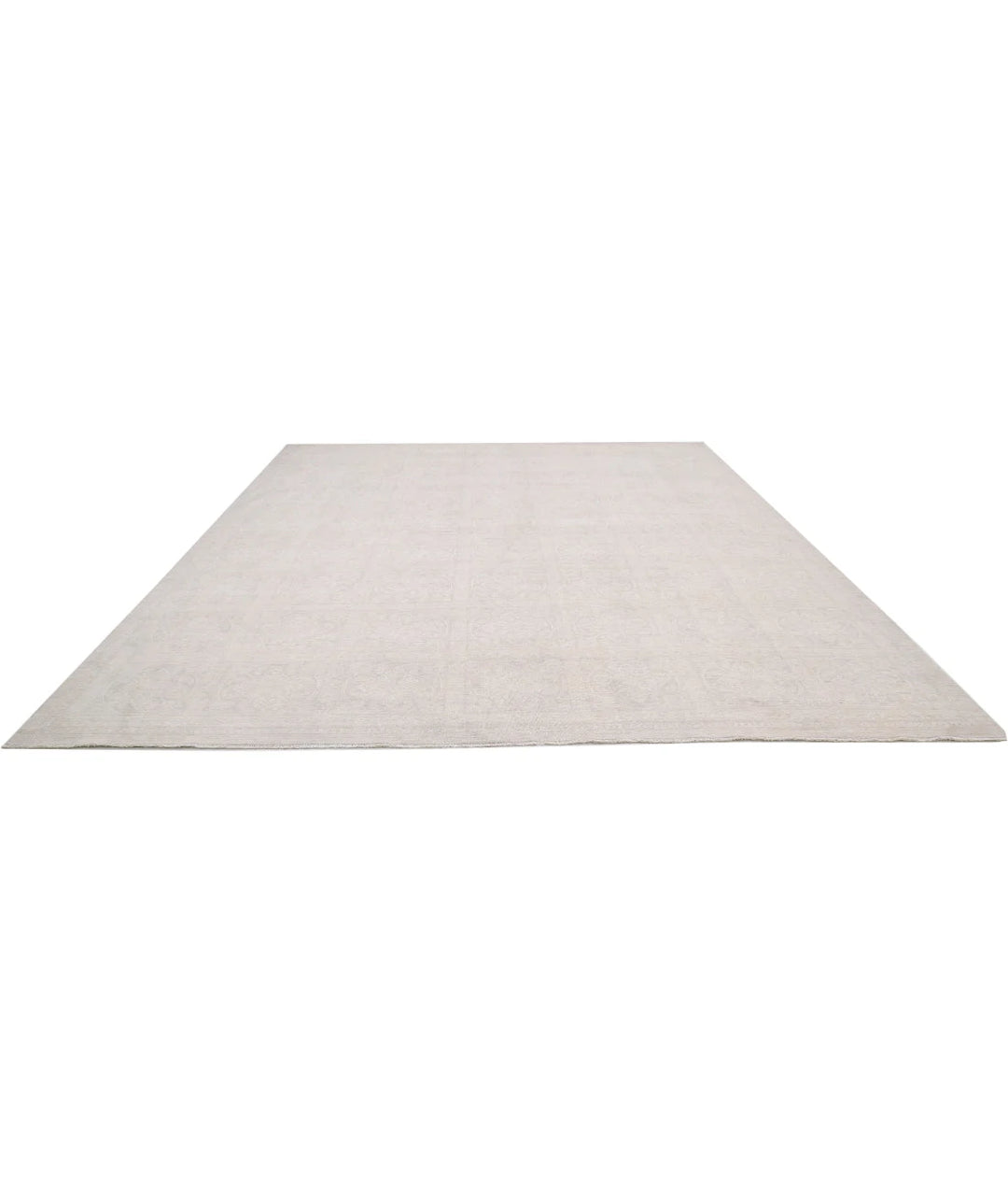 Ivory Afghan Serenity Rug 12' 1" x 14' 6" Hand-Knotted | No. AT43810
