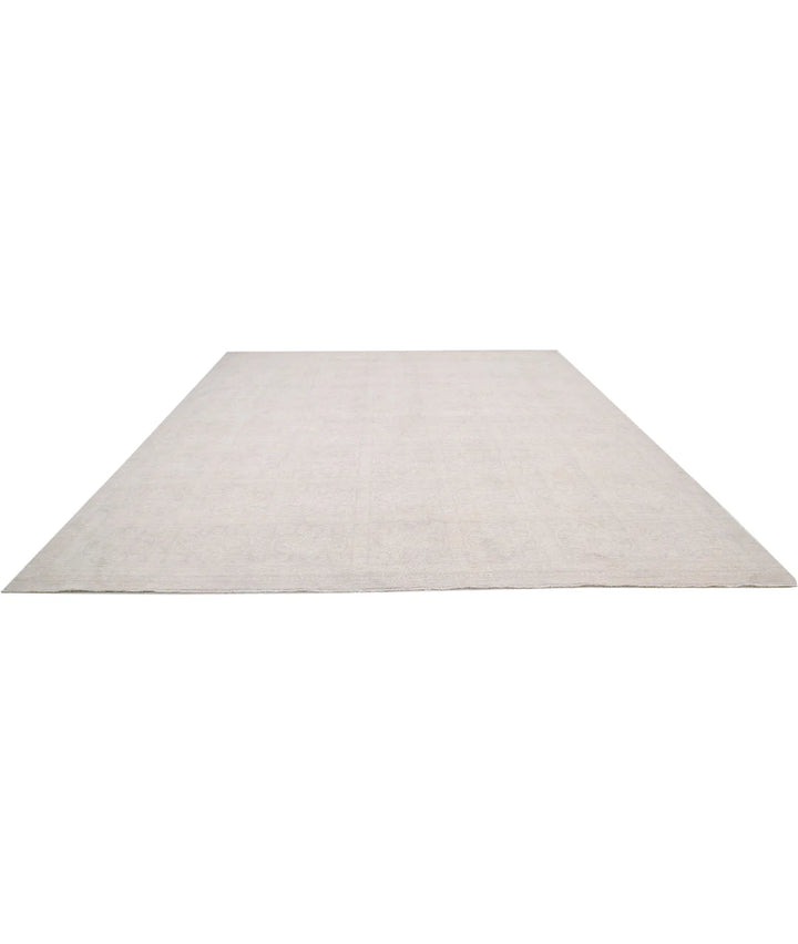 Ivory Afghan Serenity Rug 12' 1" x 14' 6" Hand-Knotted | No. AT43810