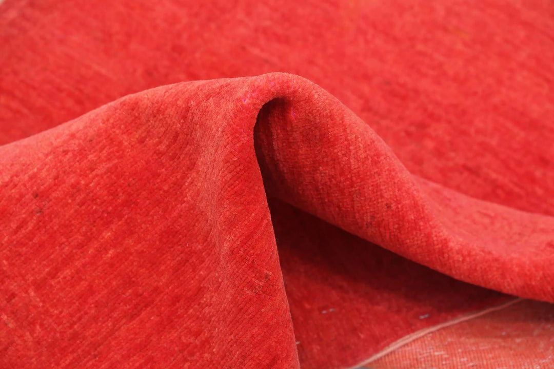 Red Afghan Overdye Rug 2' 7" x 4' 2" Hand-Knotted | No. AT43845