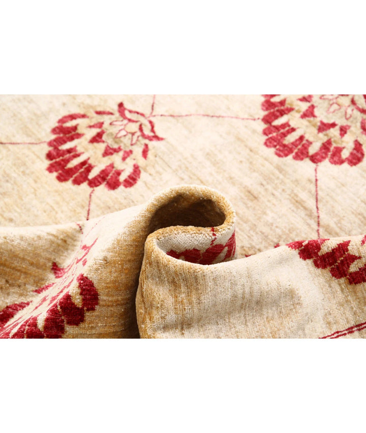 Beige Afghan Oriental Rug 8' 0" x 10' 9" Hand-Knotted | No. AT43885
