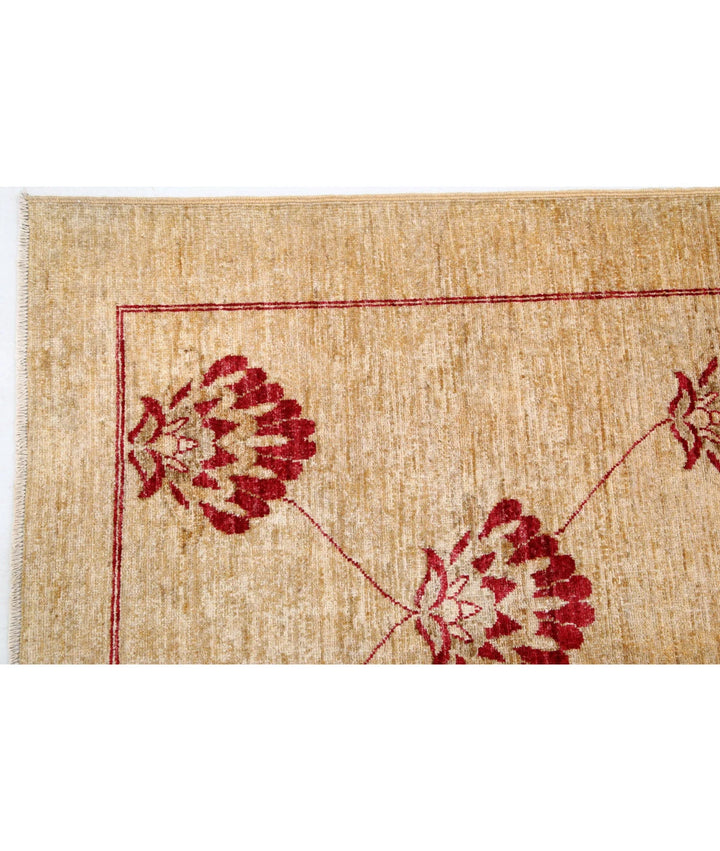 Beige Afghan Oriental Rug 8' 0" x 10' 9" Hand-Knotted | No. AT43885