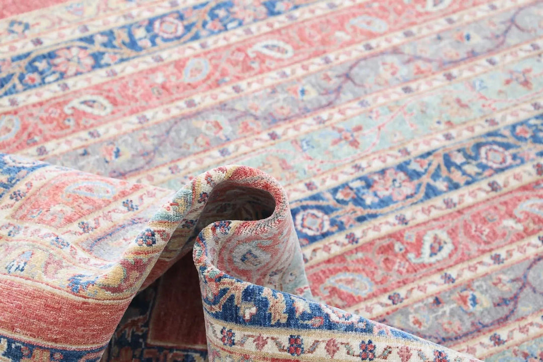 Red Afghan Oriental Rug 5' 5" x 7' 9" Hand-Knotted | No. AT43959