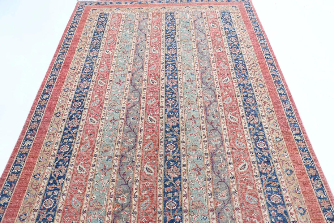 Red Afghan Oriental Rug 5' 5" x 7' 9" Hand-Knotted | No. AT43959
