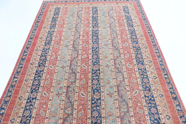Red Afghan Oriental Rug 5' 5" x 7' 9" Hand-Knotted | No. AT43959