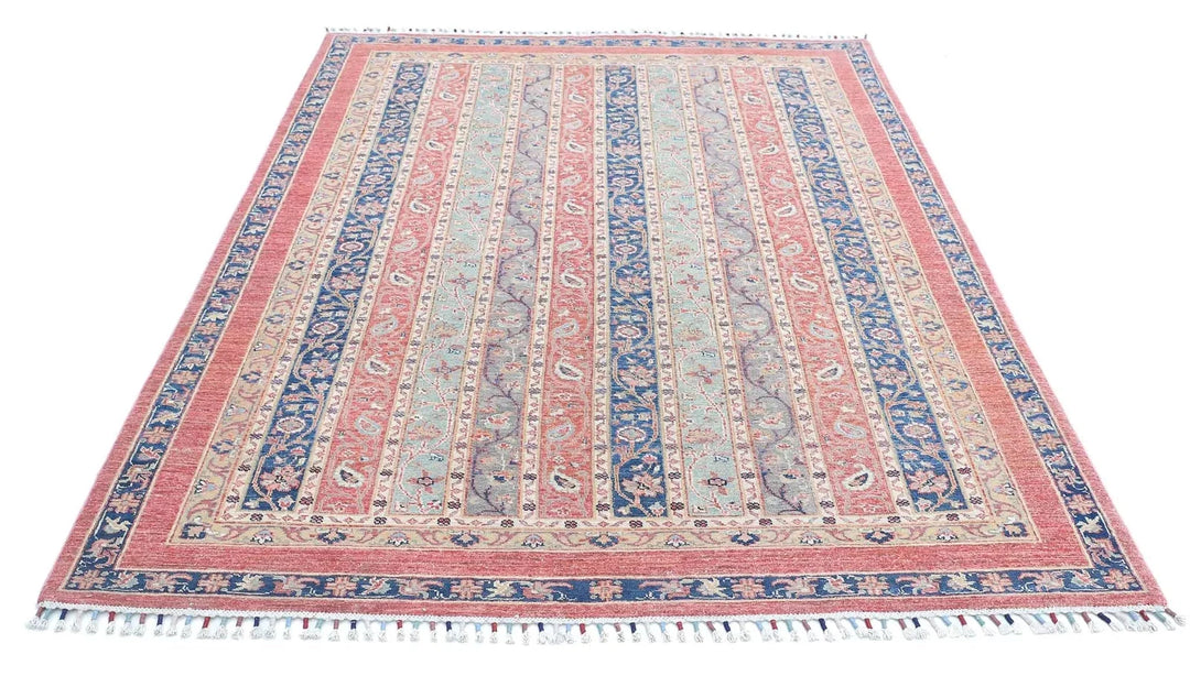 Red Afghan Oriental Rug 5' 5" x 7' 9" Hand-Knotted | No. AT43959