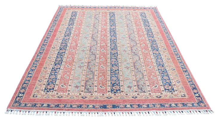 Red Afghan Oriental Rug 5' 5" x 7' 9" Hand-Knotted | No. AT43959