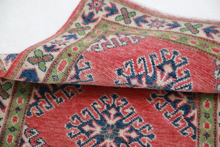 Afghan Kazak Rug 1' 11" x 2' 9" Hand-Knotted | No. AT43966