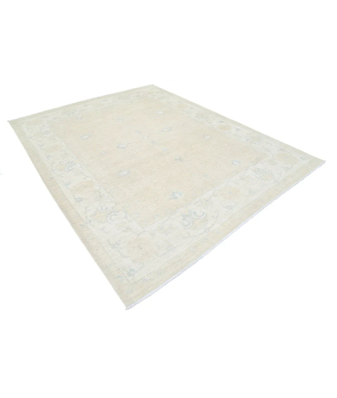 Brown Afghan Khotan Rug 7'7" x 9'8" Hand-Knotted | No. AT43986