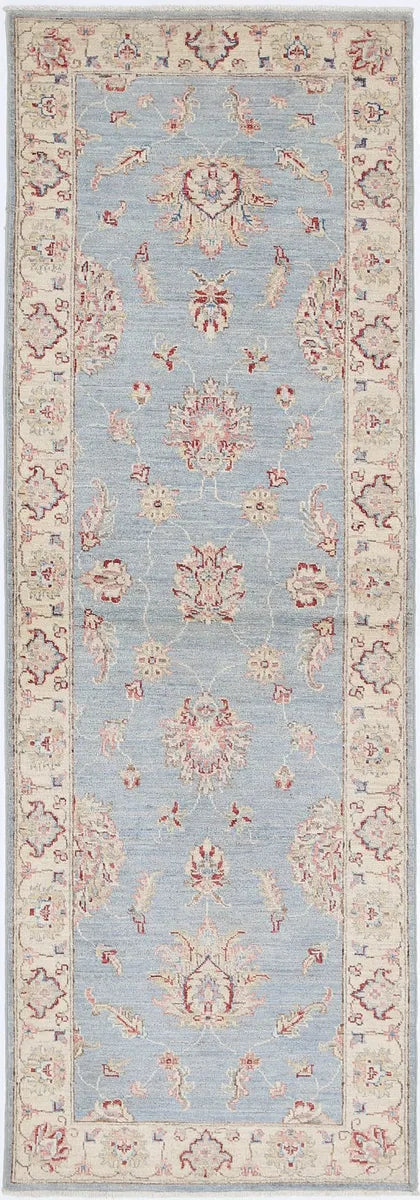 Blue Afghan Ziegler Rug 2' 5" x 7' 5" Hand-Knotted | No. AT44001