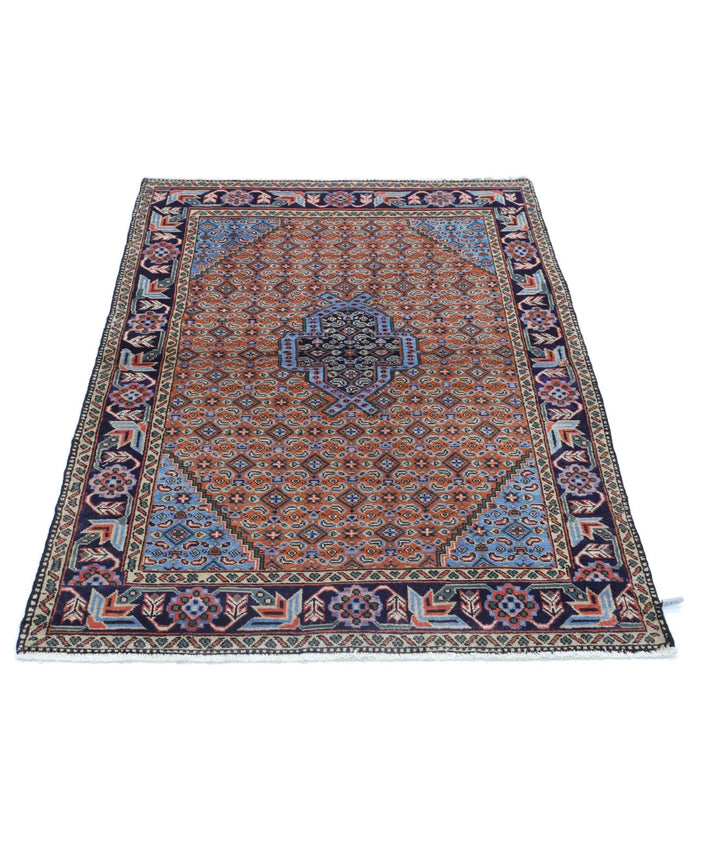 Persian Moud Rug 3' 7" x 4' 10" Hand-Knotted | No. AT44107